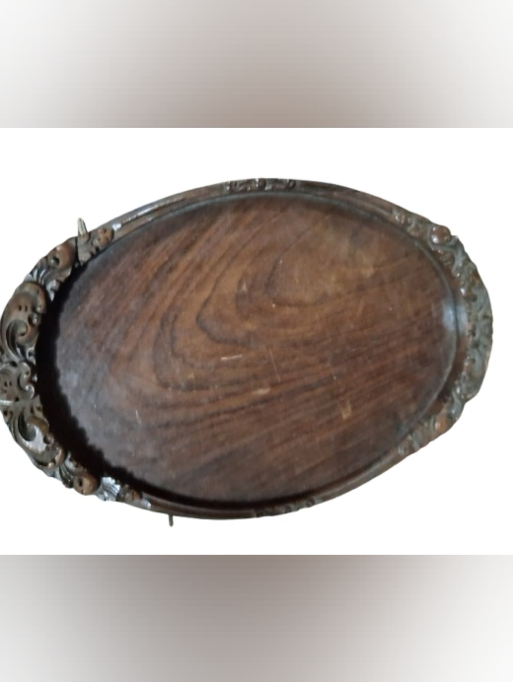 Vintage Chinese Carved Hardwood Oval Display Stand – Recessed Base for Vase